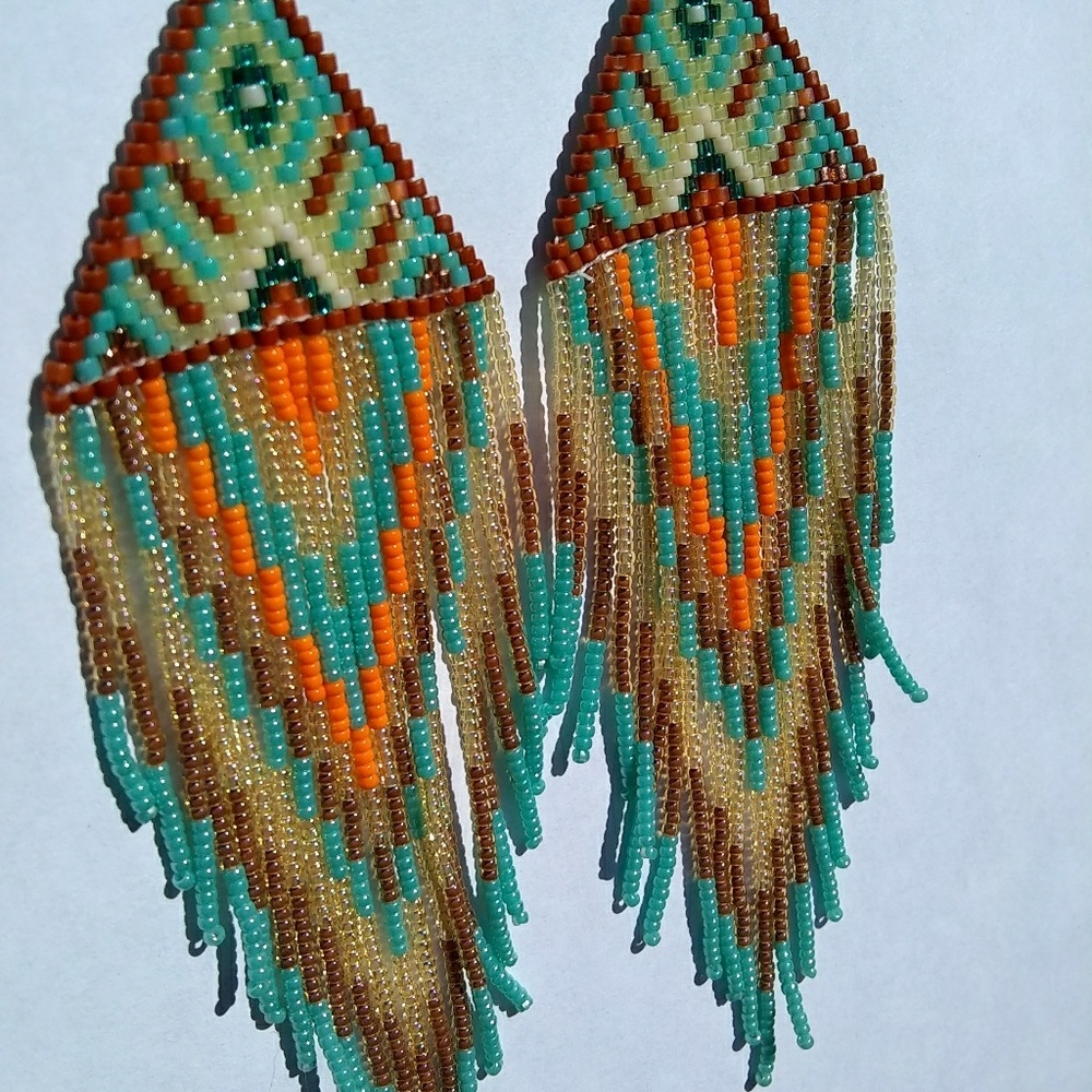 ⭐SOLD⭐ JRW Handmade Long Earrings - Picture 1 of 7